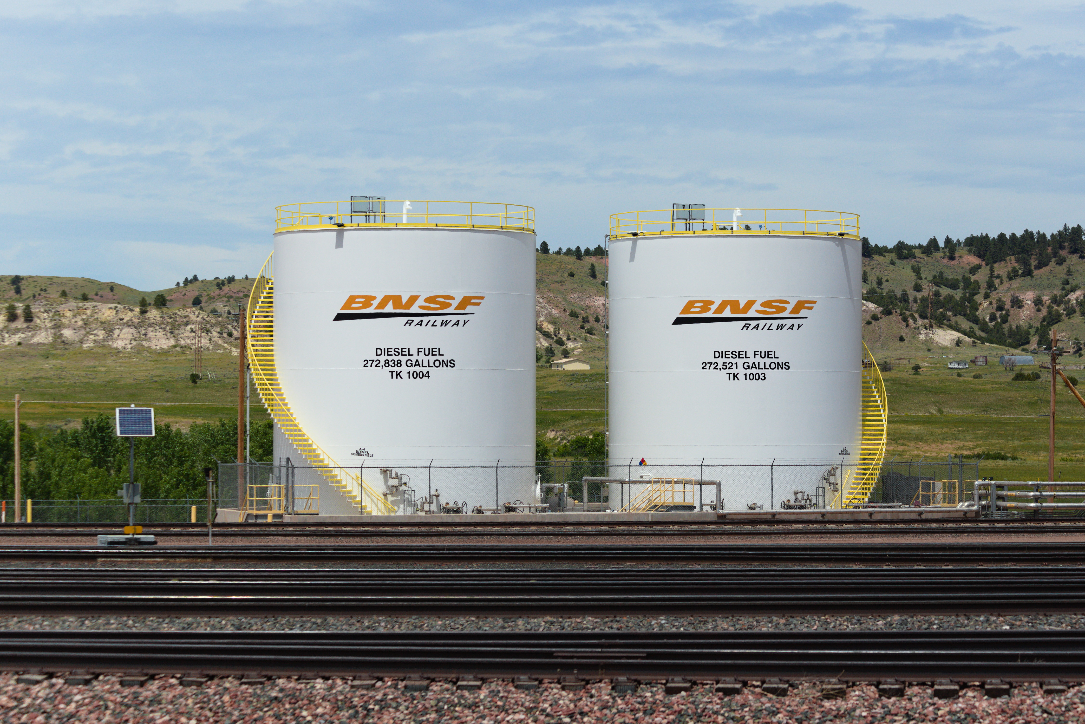 Industrial storage tanks used for diesel fuel